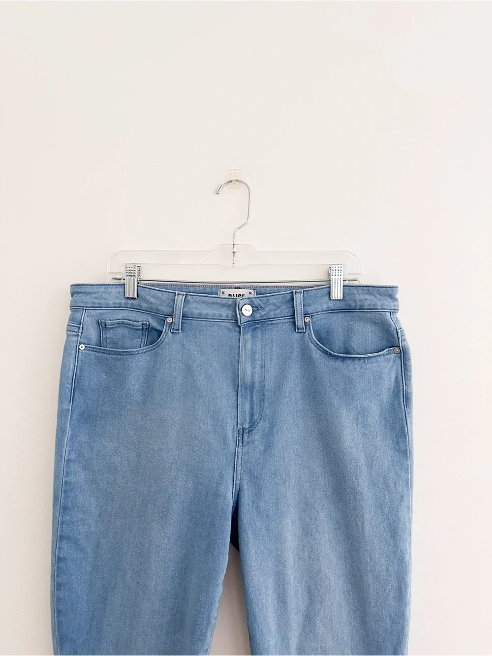 Paige Margot Crop Jeans Light Wash Skinny Ankle Stretch Denim Size 34 High Rise